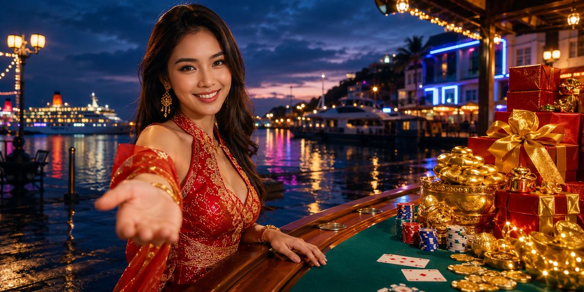 Permainan baccarat gaya Melayu Malaysia dengan suasana kasino premium