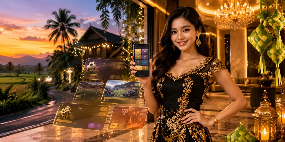 Suasana hiburan kasino Malaysia bergaya Hari Raya yang meriah dan selamat